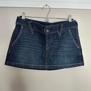 X2 Women's Quality Denim Dark Wash Micro Mini Skirt Size 6 Y2K‎